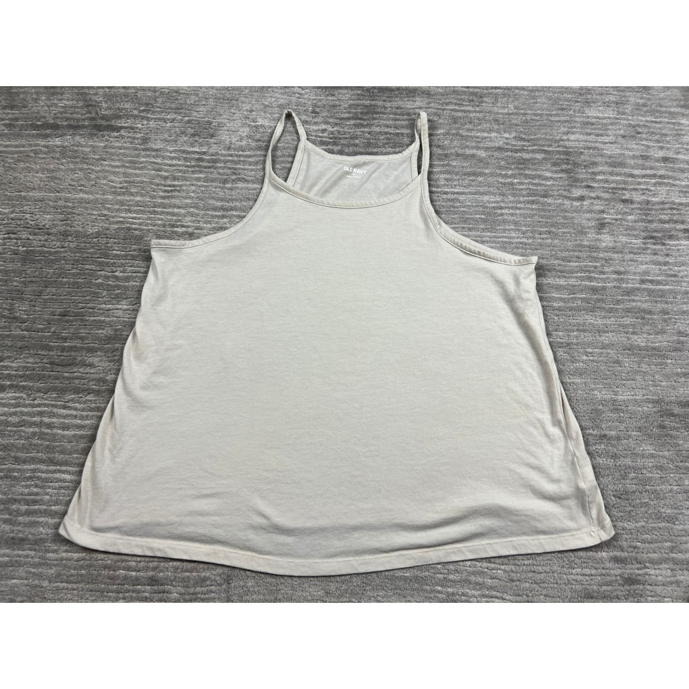 Old Navy Tank Top Womens XL Gray High Neck Sleeveless Relaxed Fit Cami Cotton